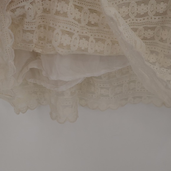 Free People Dress Size‎ 0 Short Sleeve Lace Mini Ivory White Cottagecore - Picture 8 of 10